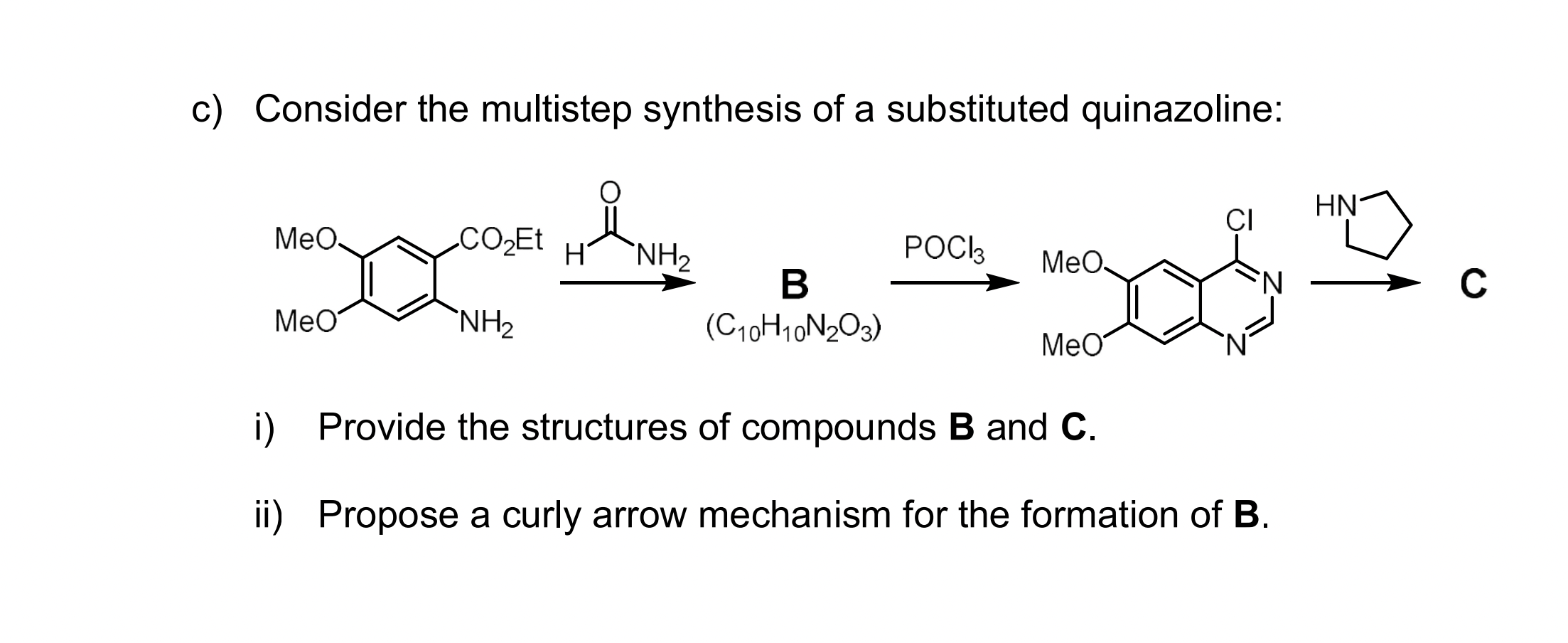 Solved c) Consider the multistep synthesis of a substituted | Chegg.com