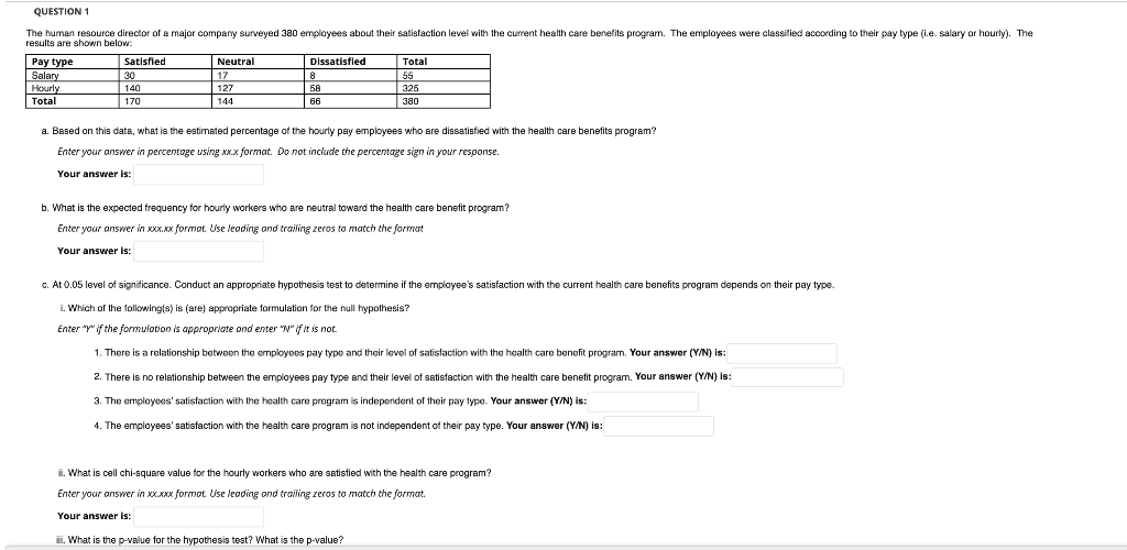 Solved QUESTION 1 The human resource director of a major | Chegg.com