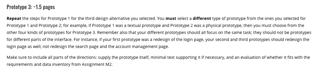 prototype 3 requirements
