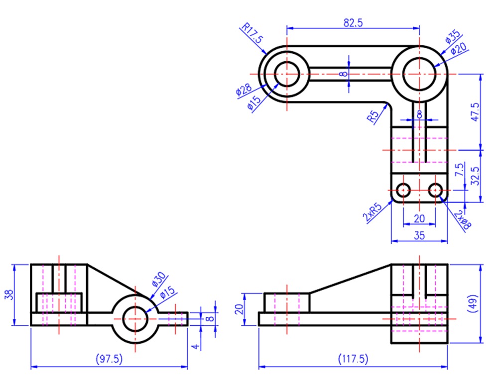 Solved Figure 4 ﻿shows an orthographic view of machine | Chegg.com