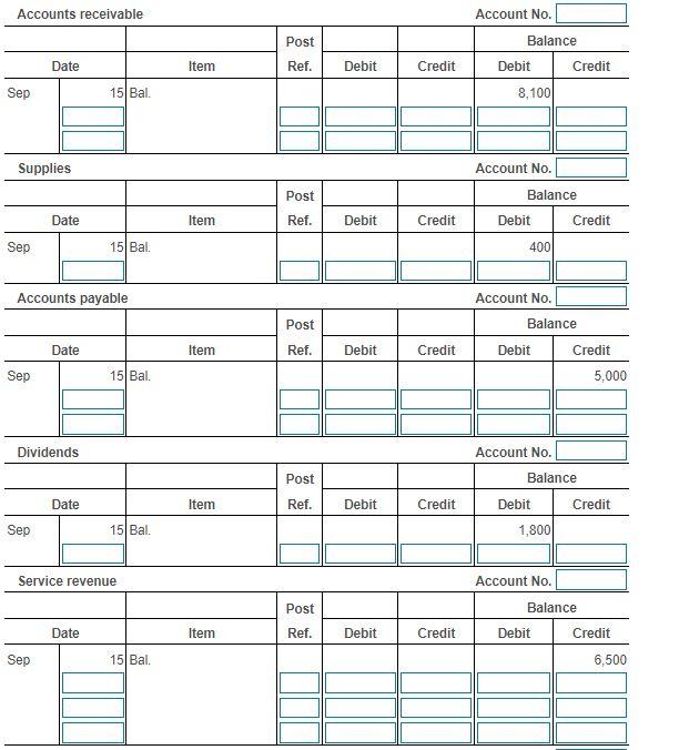 Solved Data tableSep 16 Collected $2,000 cash from a client | Chegg.com