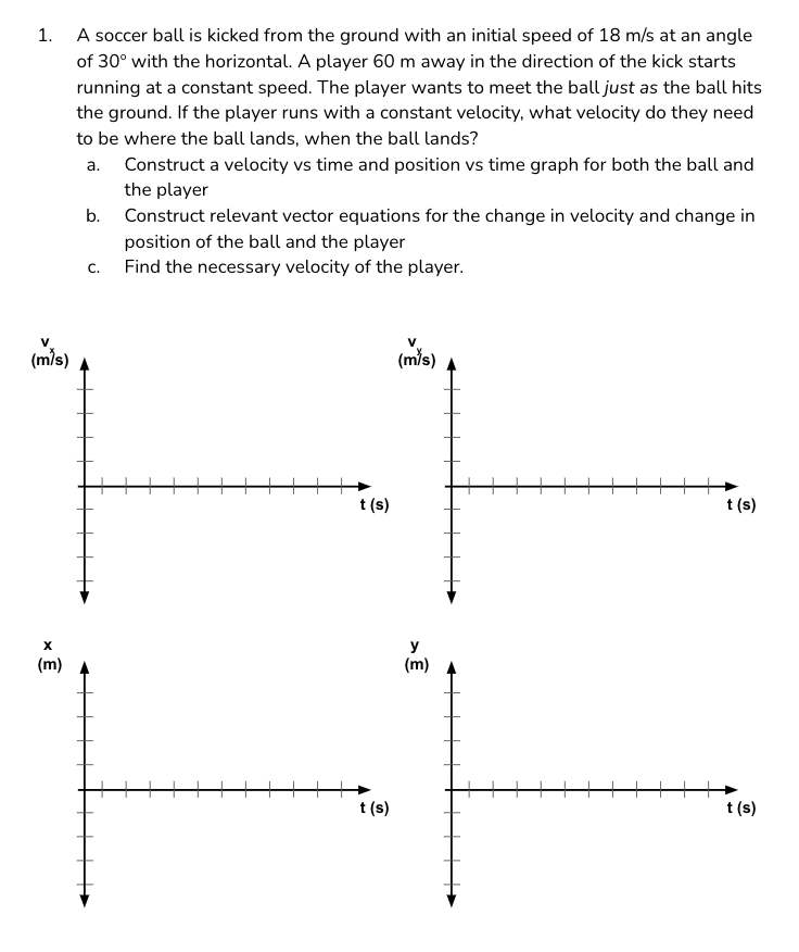 Solved 1. A soccer ball is kicked from the ground with an