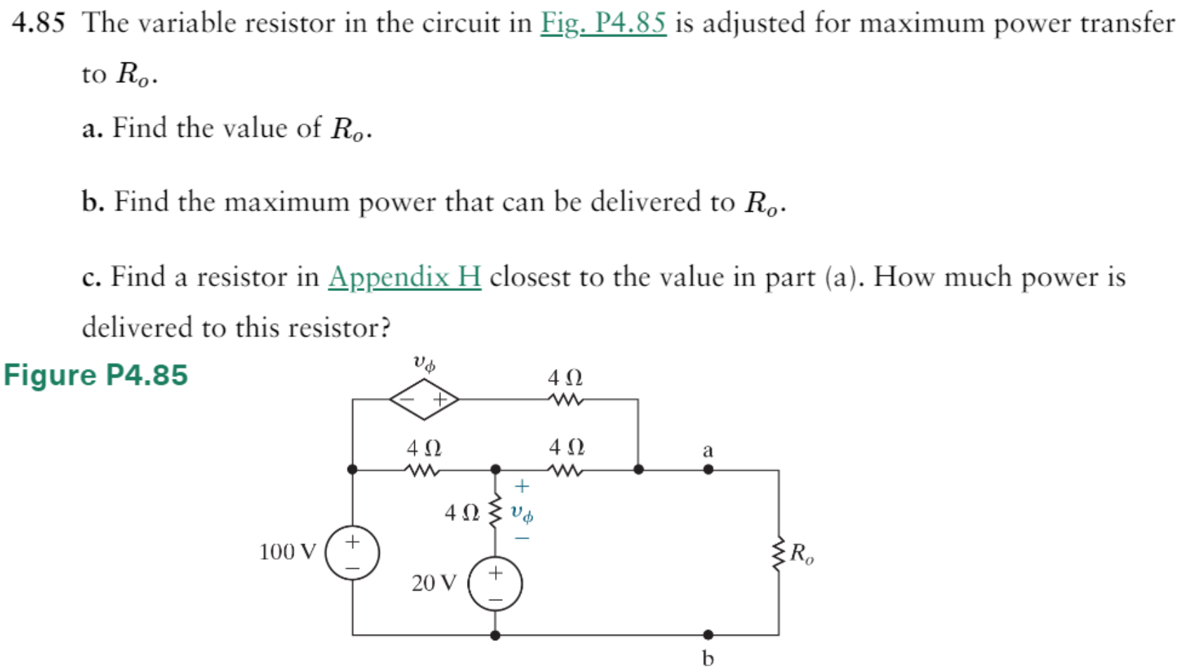 Solved 4.85 The variable resistor in the circuit in Fig.