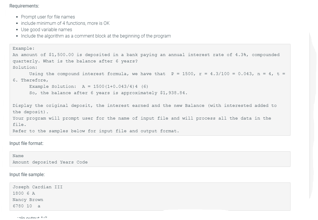 Solved This assignment is to read from an input file and | Chegg.com