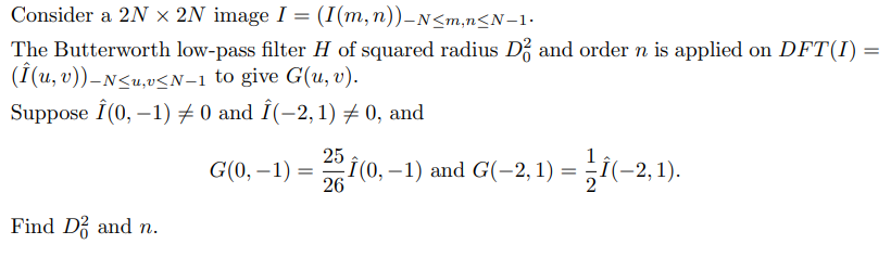 Consider A 2n X 2n Image I I M N N Chegg Com