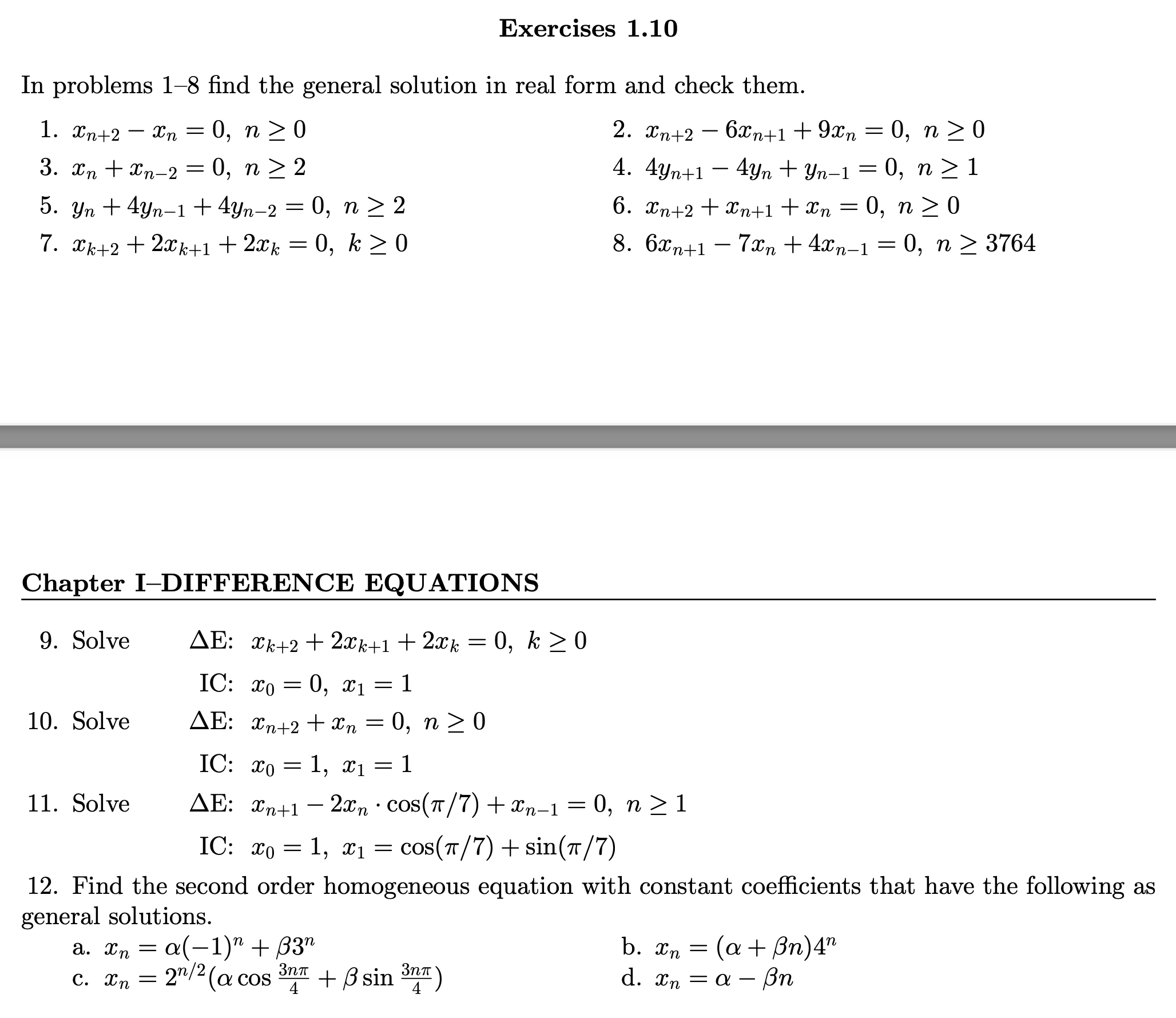 Solved In Problems 1-8 Find The General Solution In Real | Chegg.com