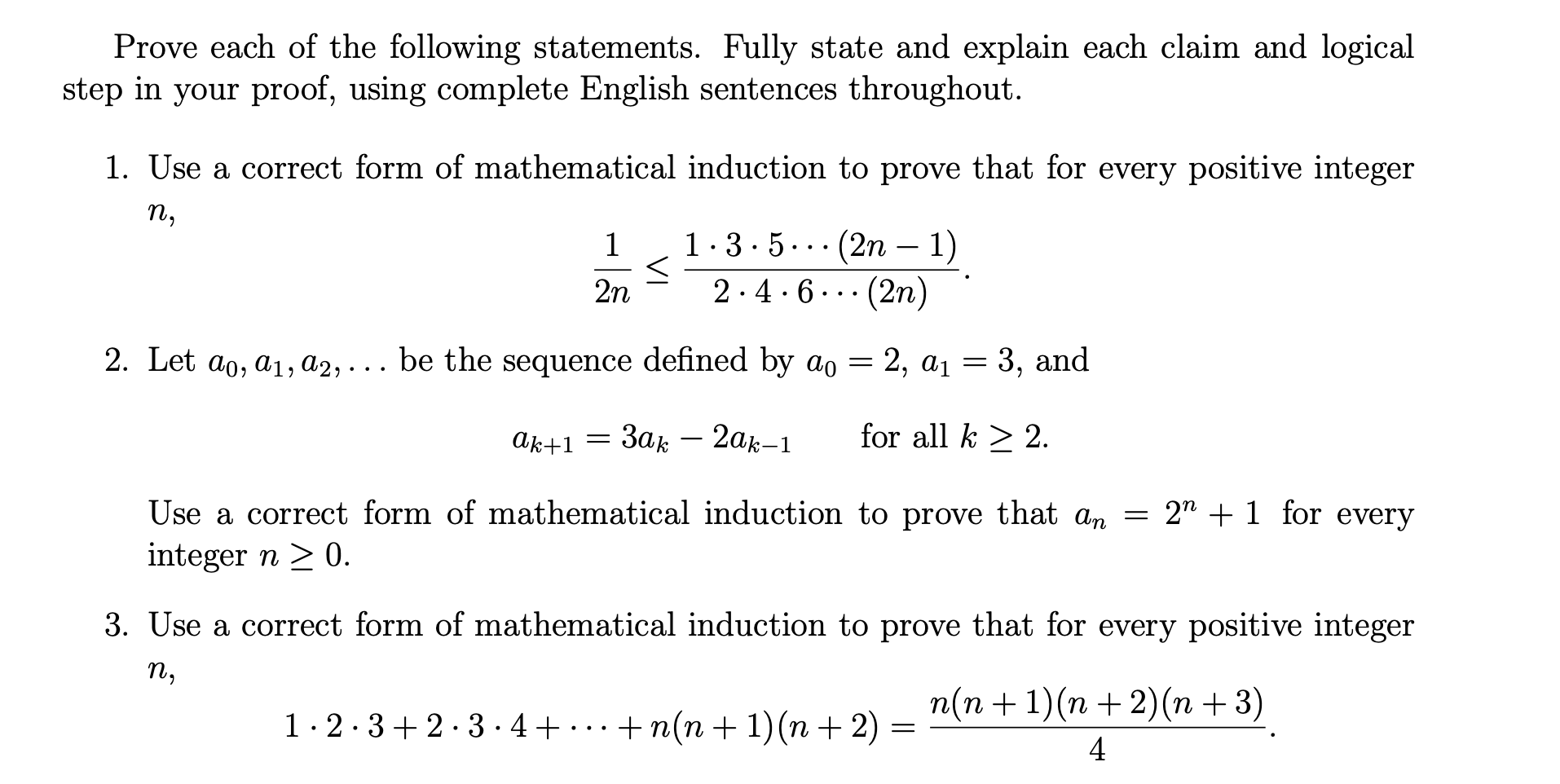 Solved Prove each of the following statements. Fully state | Chegg.com