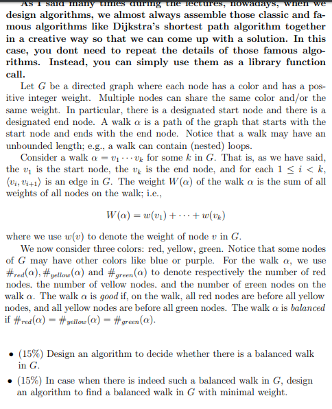 Solved Design an algorithm to decide if there is a balanced | Chegg.com