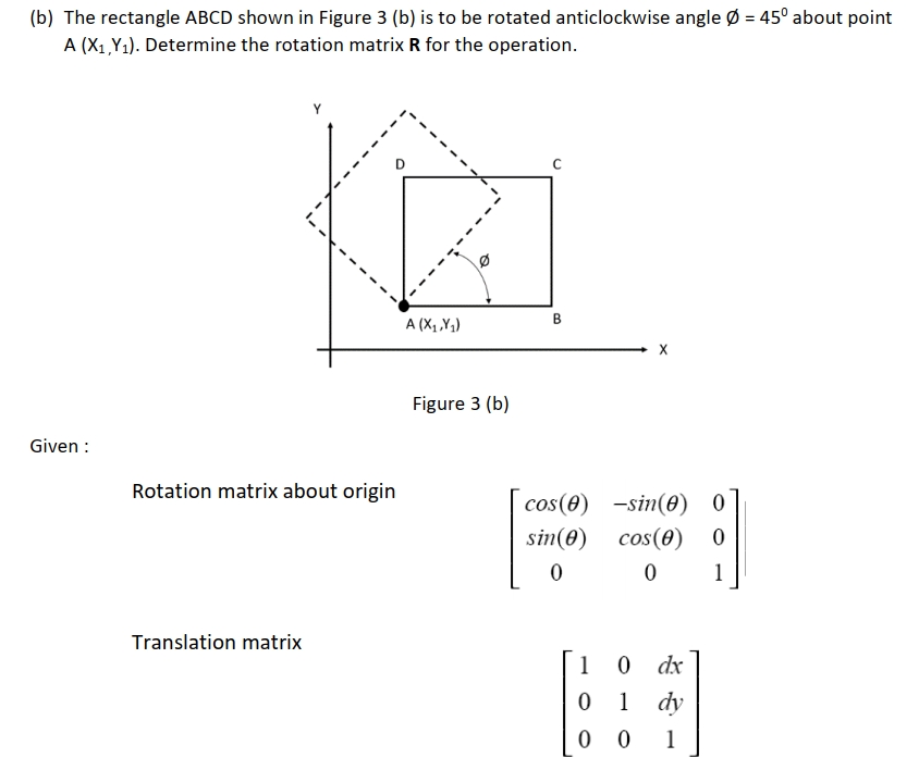 Solved (b) The Rectangle ABCD Shown In Figure 3 (b) Is To Be | Chegg.com