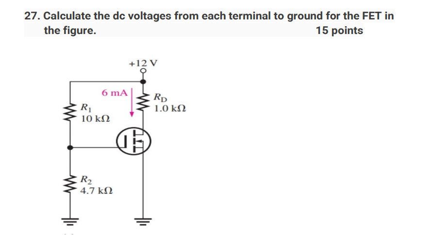 Solved 27. Calculate the dc voltages from each terminal to | Chegg.com