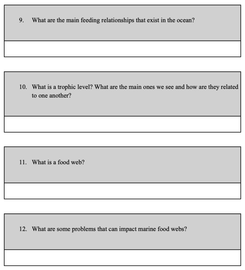 Solved 9 What Are The Main Feeding Relationships That Exist Chegg