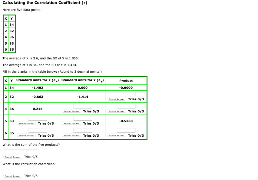 Solved Calculating the Correlation coefficient (r) Here are | Chegg.com