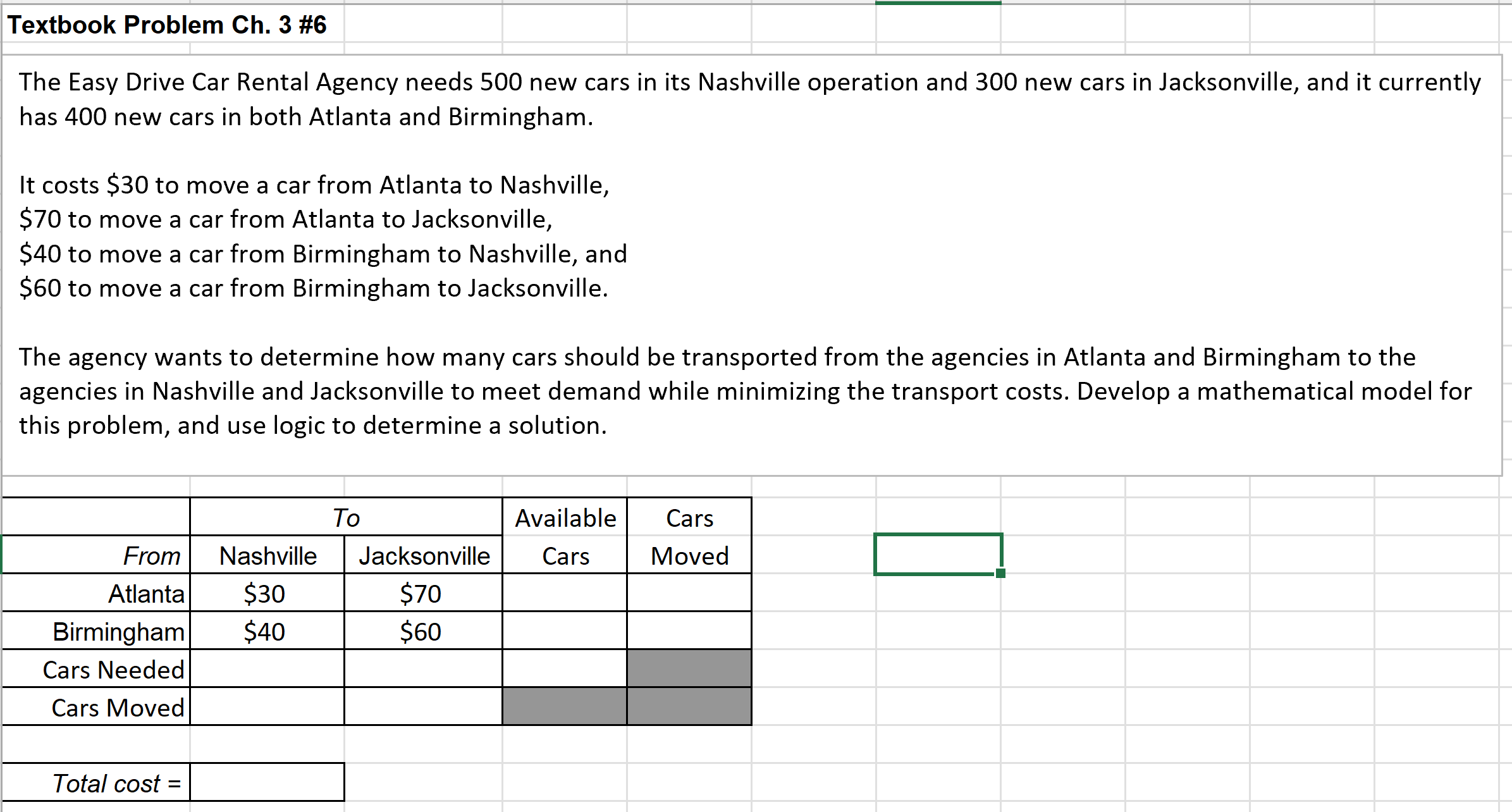 Solved The Easy Drive Car Rental Agency needs 500 new cars Chegg