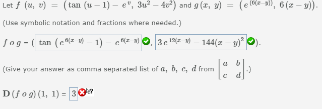 Solved Let F U V Tan U 1 E 3u 4v And G X Chegg Com