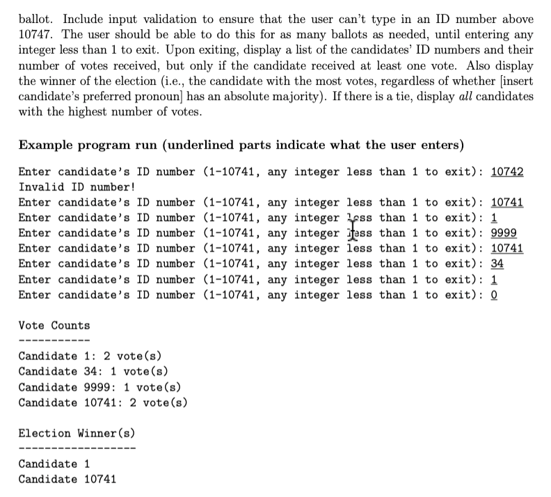 Solved Using python, Write a program named ballot counter.py | Chegg.com