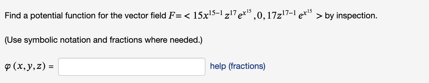 Solved Find A Potential Function For The Vector Field | Chegg.com