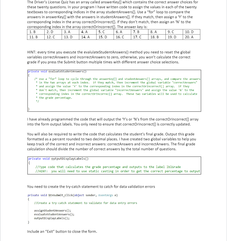 Solved Chapter 7 Homework 1 - Driver's License Exam The user | Chegg.com