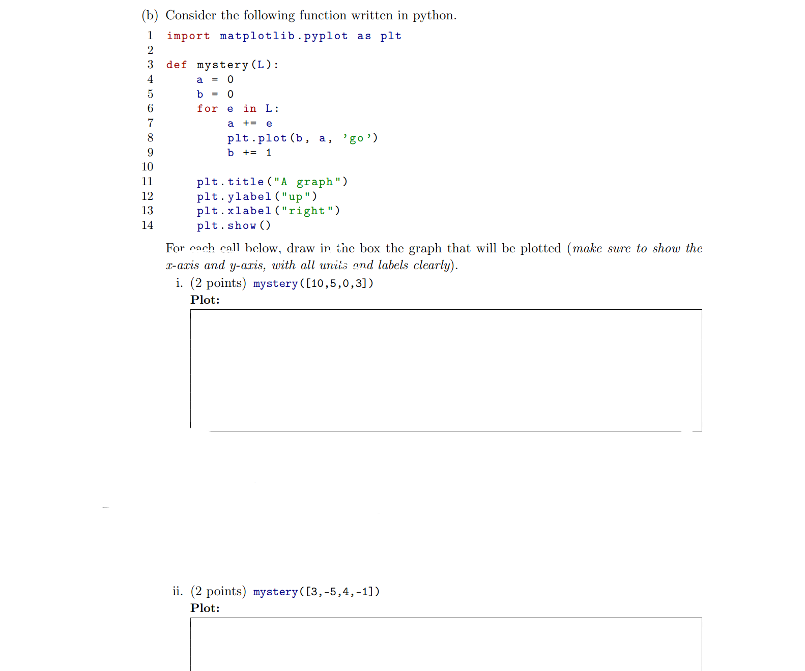 Solved (b) Consider The Following Function Written In | Chegg.com