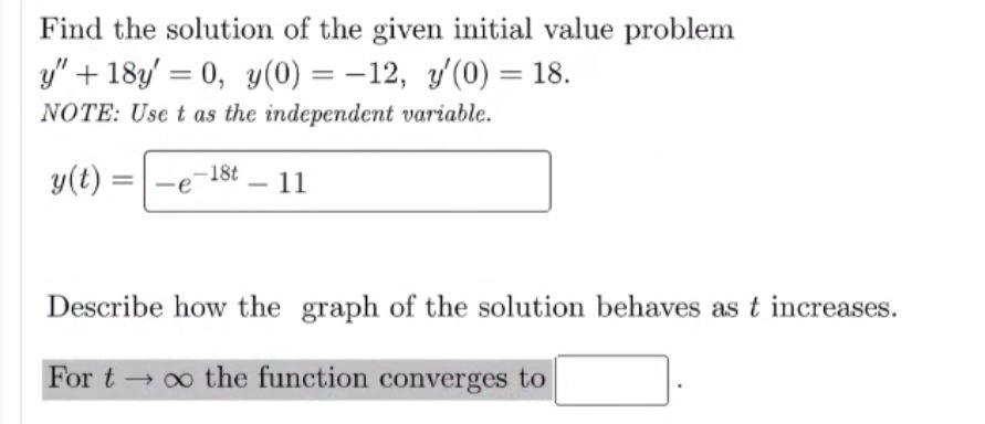 Solved Find the solution of the given initial value problem | Chegg.com