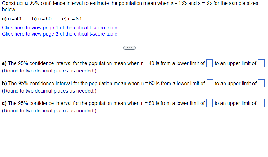 Solved Construct A 95% Confidence Interval To Estimate The | Chegg.com