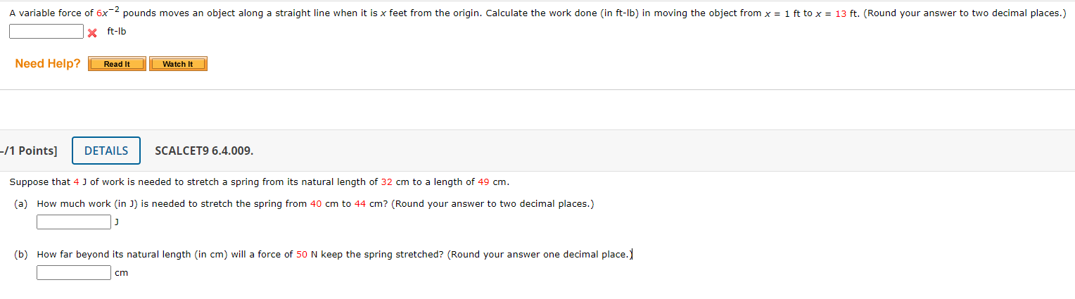 solved-a-variable-force-of-6x-2-pounds-moves-an-object-along-chegg