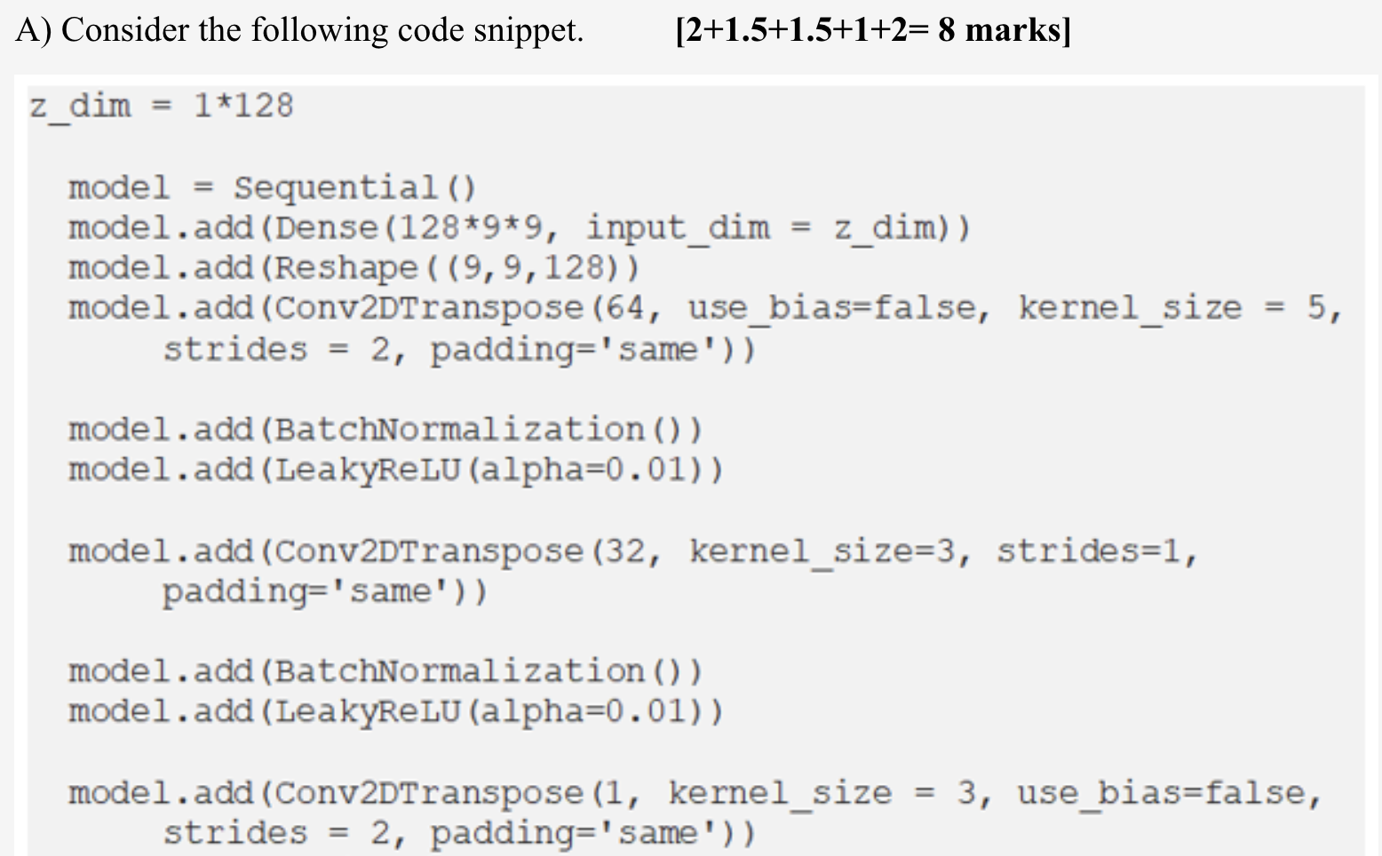 Solved A) Consider The Following Code Snippet. | Chegg.com