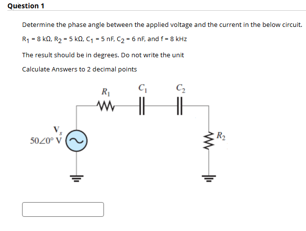 Solved Question 1Determine the phase angle between the | Chegg.com
