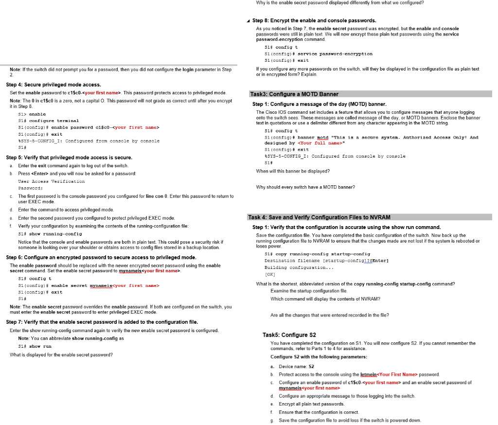 Solved Objectives Task 1 Verify The Default Switch Chegg