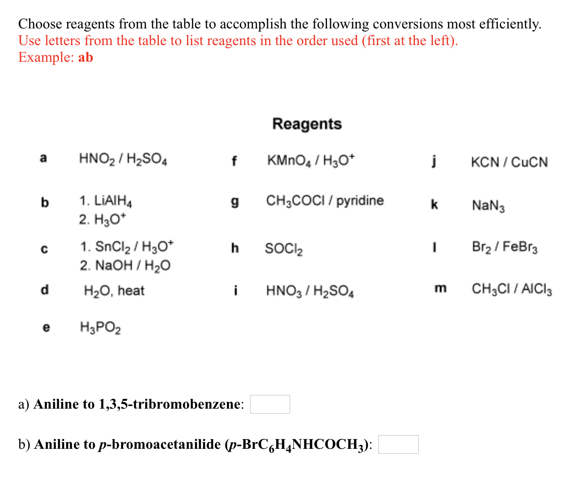 Solved Choose Reagents From The Table To Accomplish The | Chegg.com