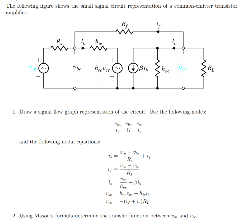 Solved The following figure shows the small signal circuit | Chegg.com