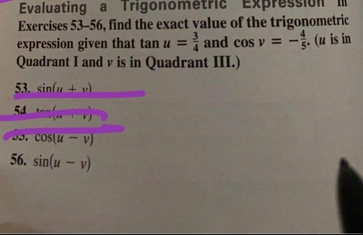 Solved Evaluating A Trigonometric Exercises 53 56 Find T Chegg Com