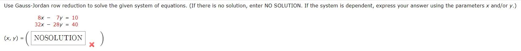 Solved Use Gauss-Jordan row reduction to solve the given | Chegg.com