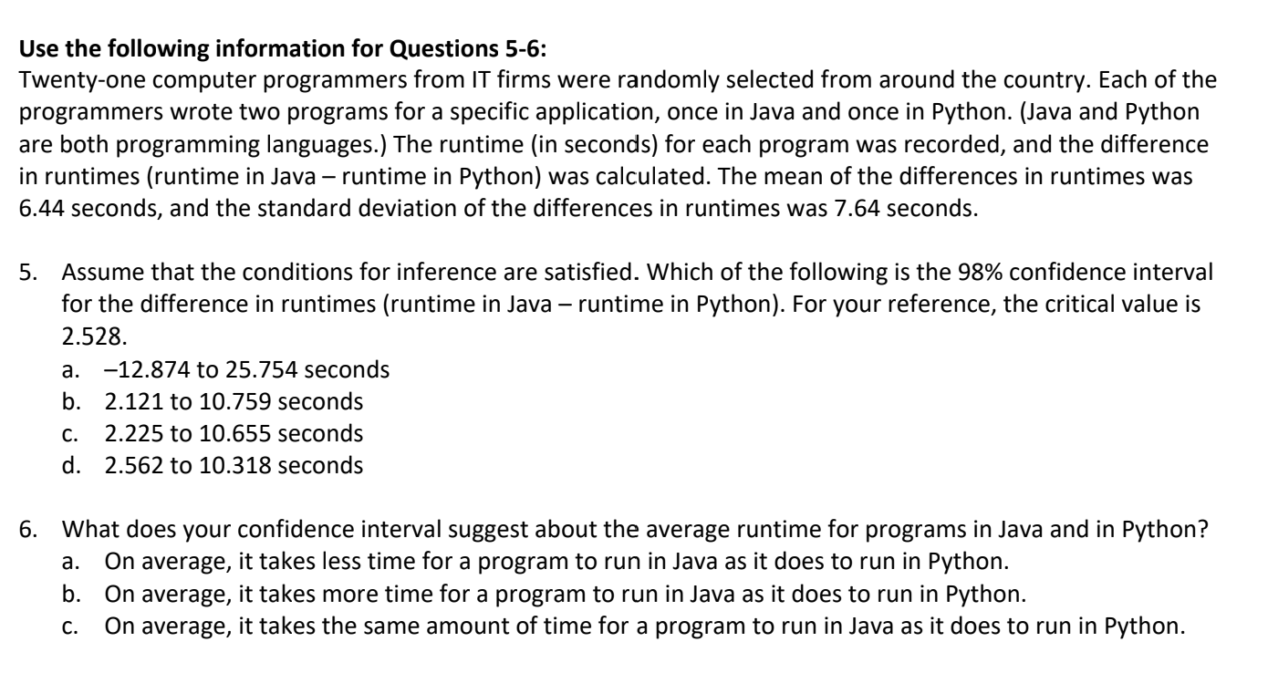 Solved Use the following information for Questions 5-6: | Chegg.com