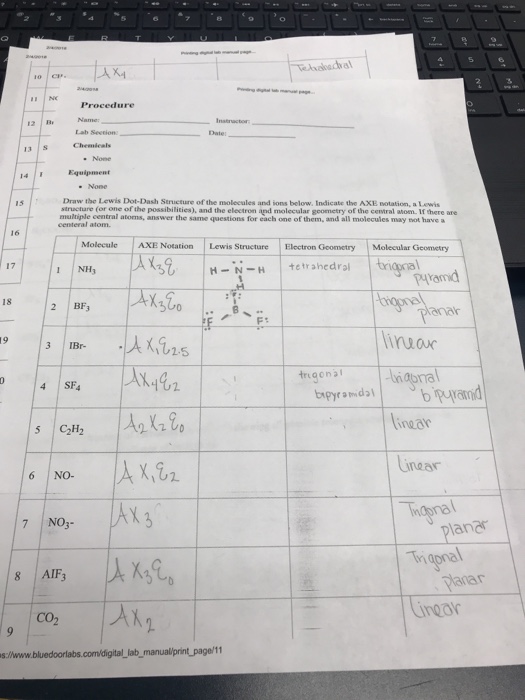 al Procedure Lab Seetion Chemicals Date 14 1 | Chegg.com