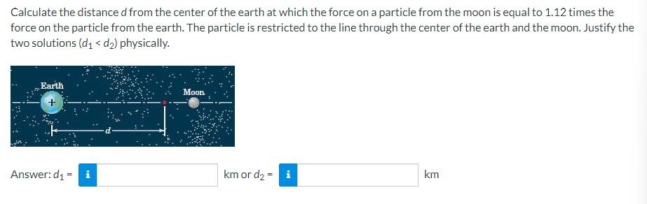 Solved Calculate the distance d from the center of the earth | Chegg.com