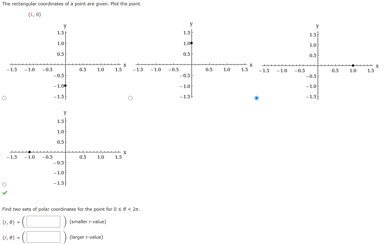 Solved The rectangular coordinates of a point are given. | Chegg.com