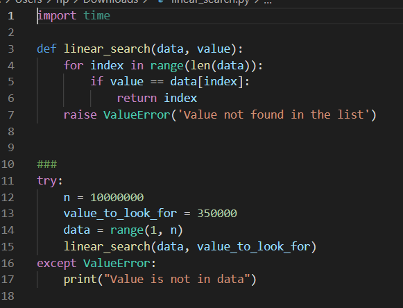Solved (25 pts) Please see the content of linear_search.py | Chegg.com