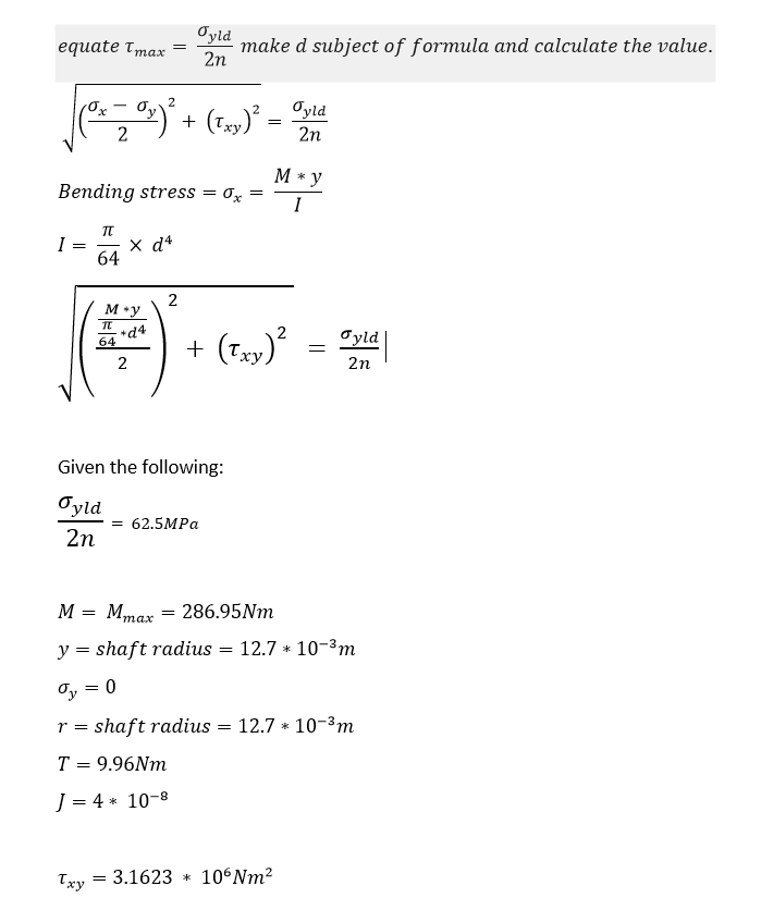 Solved equate Tmax Oyla make d subject of formula and | Chegg.com