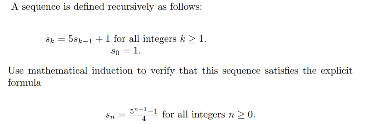 Solved | A sequence is defined recursively as follows: Sk = | Chegg.com