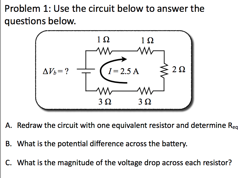 Solved Problem 1: Use the circuit below to answer the | Chegg.com