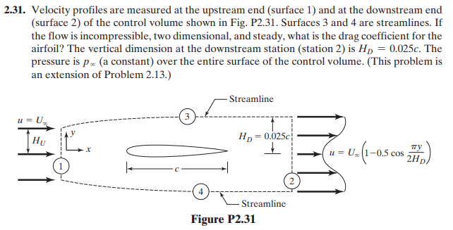 Solved 31. Velocity profiles are measured at the upstream | Chegg.com