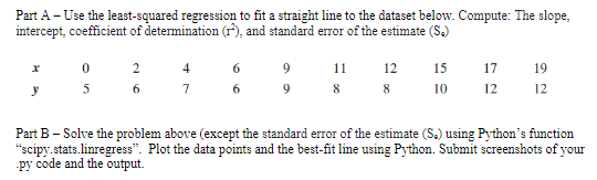Solved Part A - Use the least-squared regression to fit a | Chegg.com