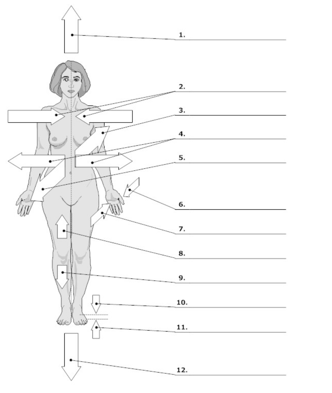 Solved LABEL THE DIRECTIONS AND BODY ORIENTATIONS BELOW | Chegg.com