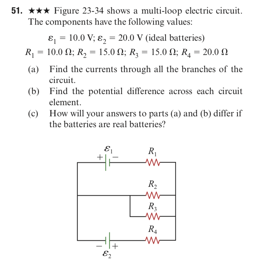 Solved 51. *** Figure 23-34 shows a multi-loop electric | Chegg.com