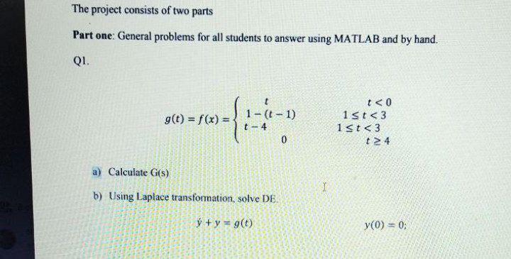 Solved The project consists of two parts Part one: General | Chegg.com