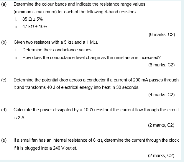 Solved (a) Determine the colour bands and indicate the | Chegg.com