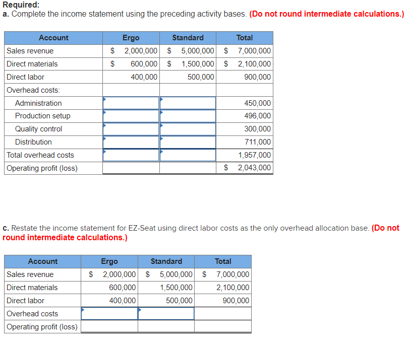 Solved EZSeat, Inc., manufactures two types of reclining