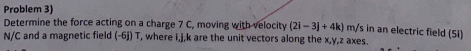 Solved Problem 3) Determine the force acting on a charge 7C, | Chegg.com