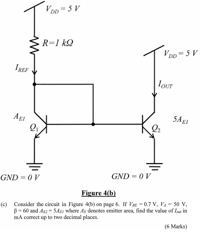 Solved Vpp 5 V 1 R 1 Kl Vpp 5 V Iref Tout Aei 5a El Chegg Com