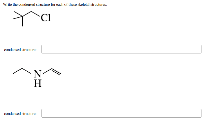 Solved Write The Condensed Structure For Each Of These